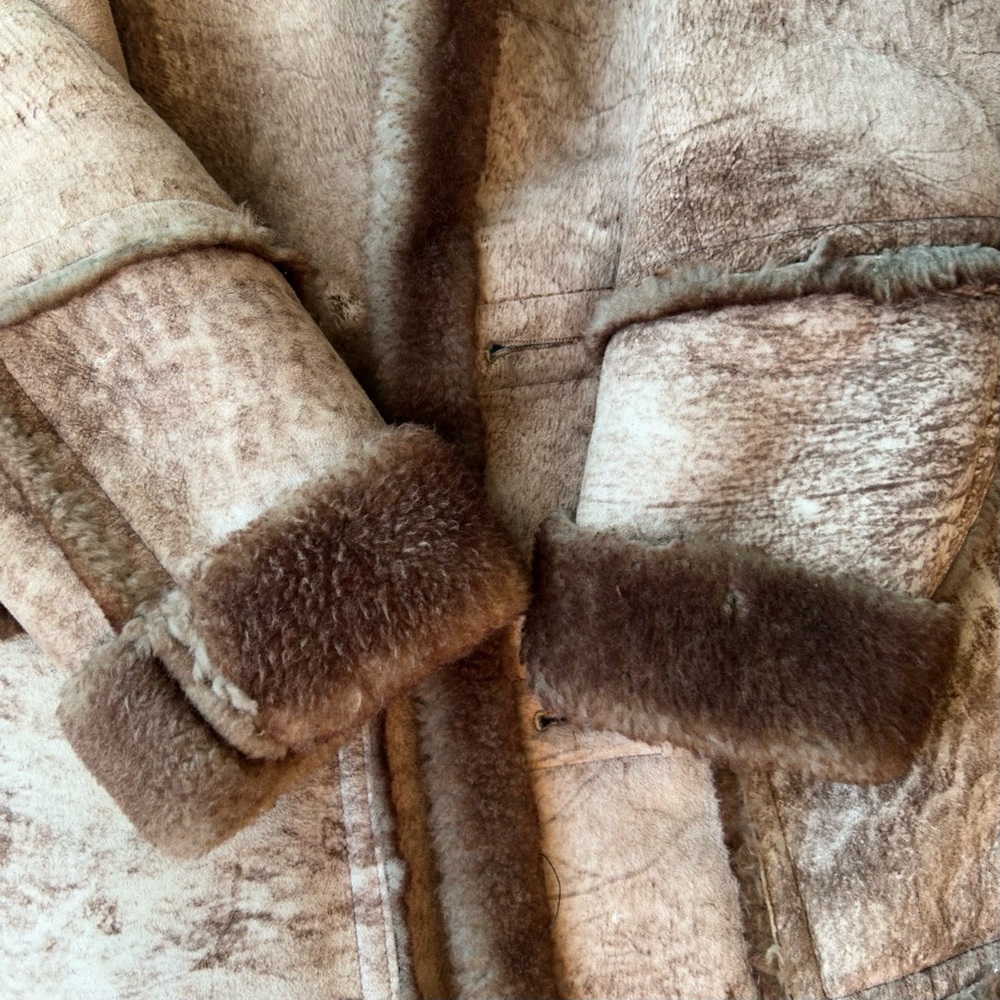 Vintage Rice Sportswear Genuine Shearling Sheepskin Leather Coat - Picture 6 of 16